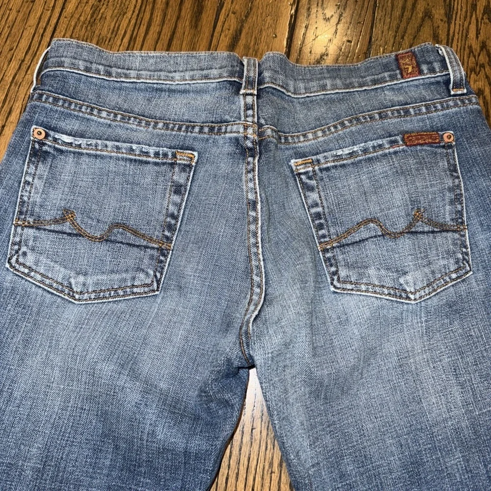 7 For All‎ Mankind Vintage Women's Boycut Stretch Low Rise Button Fly Jean Sz 30